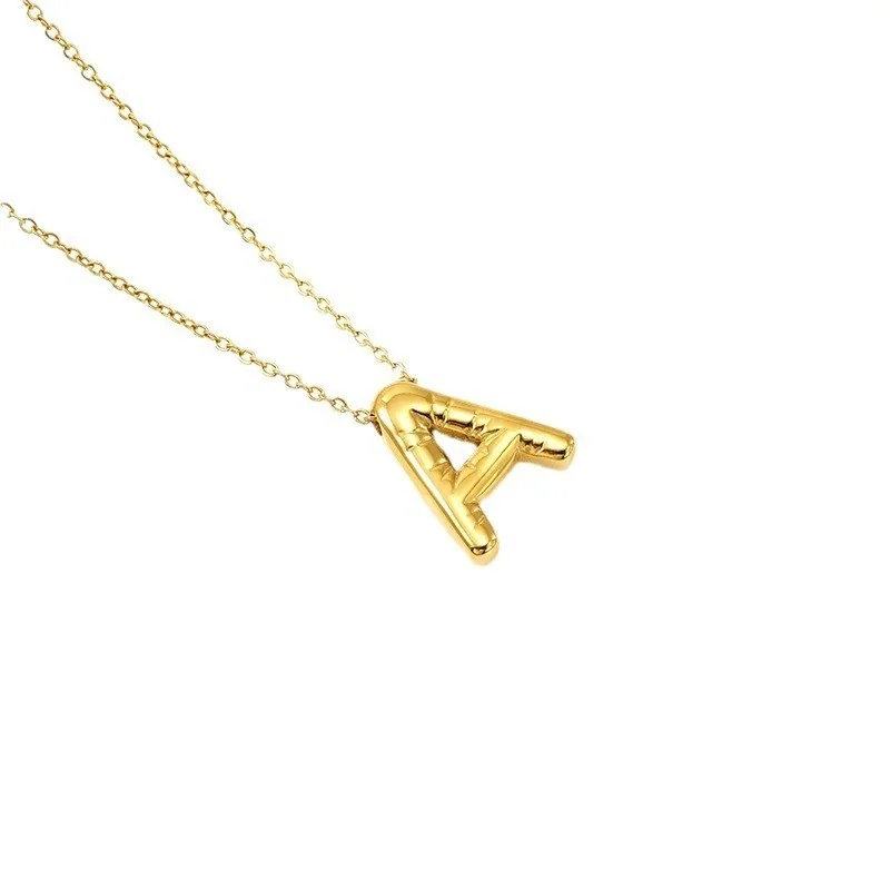 Playful 18K Gold-Plated Bubble Initial Cable Pendant Necklace