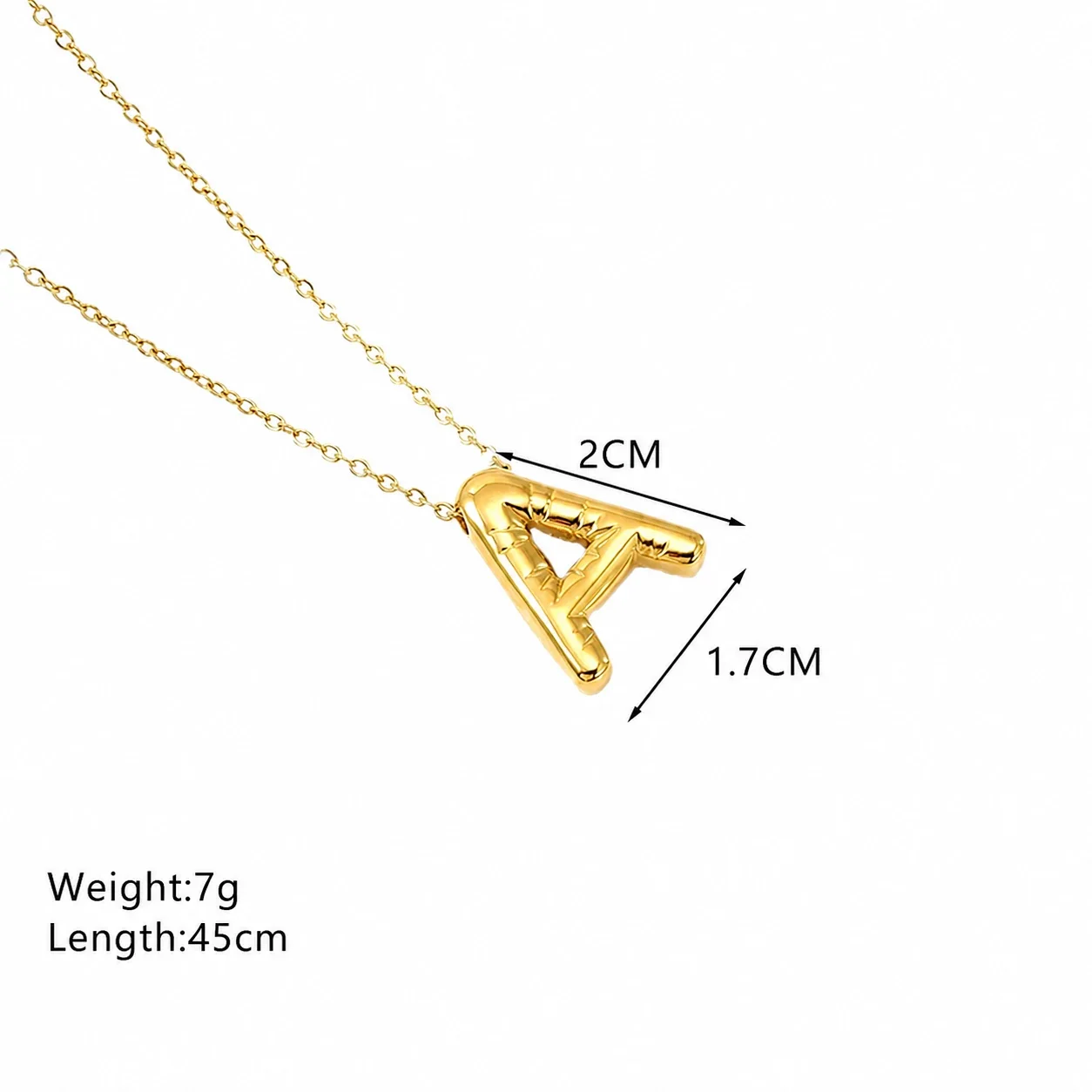 Playful 18K Gold-Plated Bubble Initial Cable Pendant Necklace - Gold A