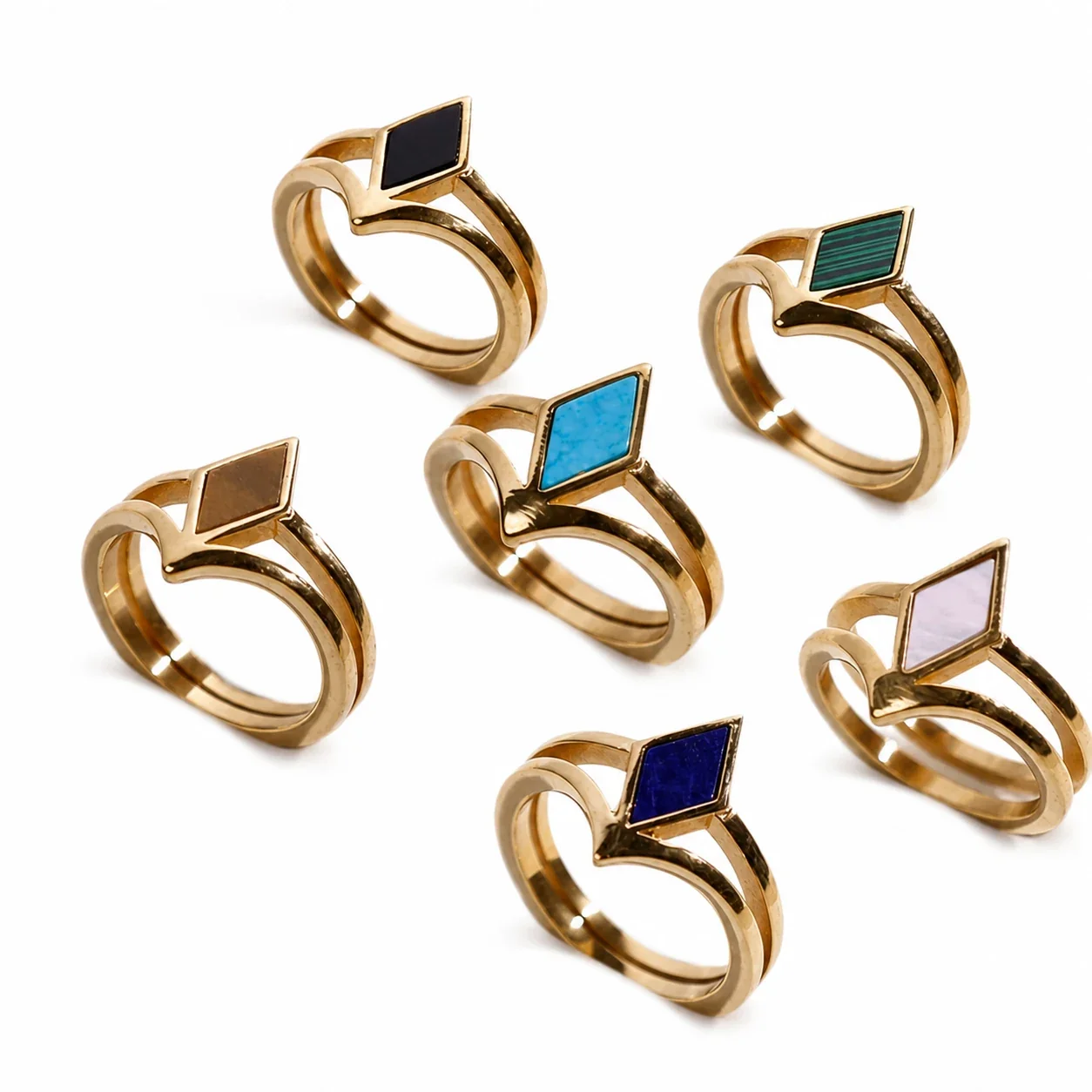 Sculptural 316 Stainless Steel Rhombus Signet Ring