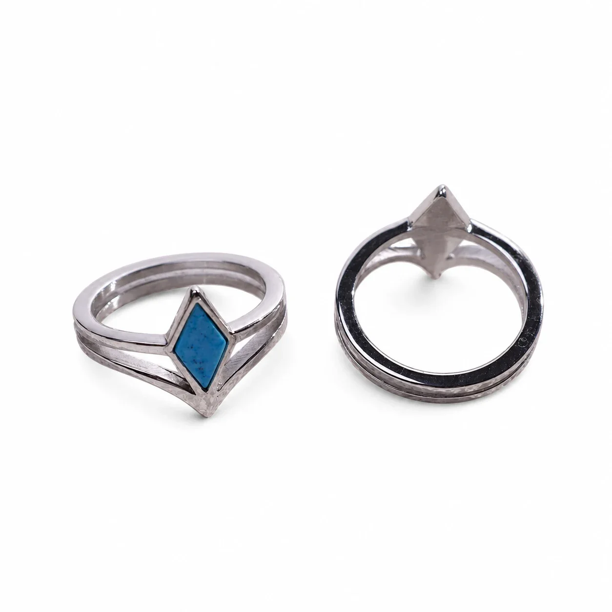 Sculptural 316 Stainless Steel Rhombus Signet Ring