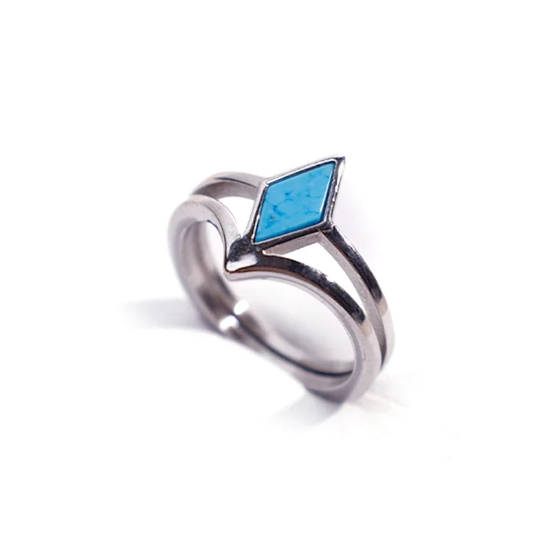 Sculptural 316 Stainless Steel Rhombus Signet Ring