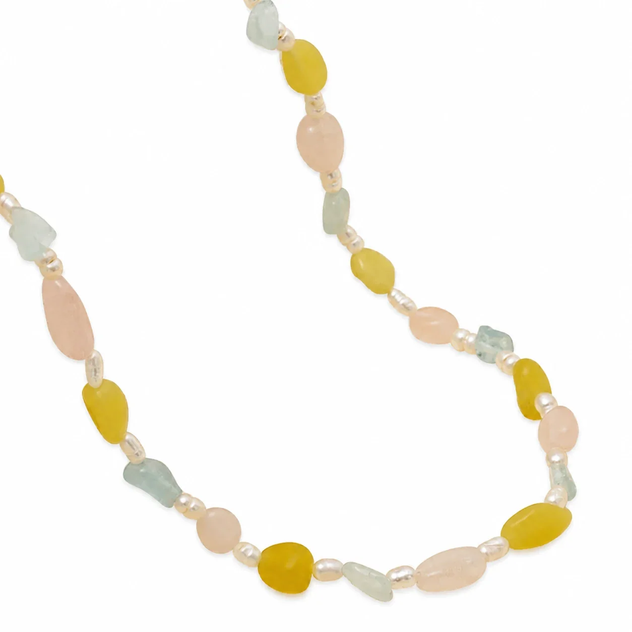 Iridescent 14K Gold-Plated Mixed Pebble Bead Necklace