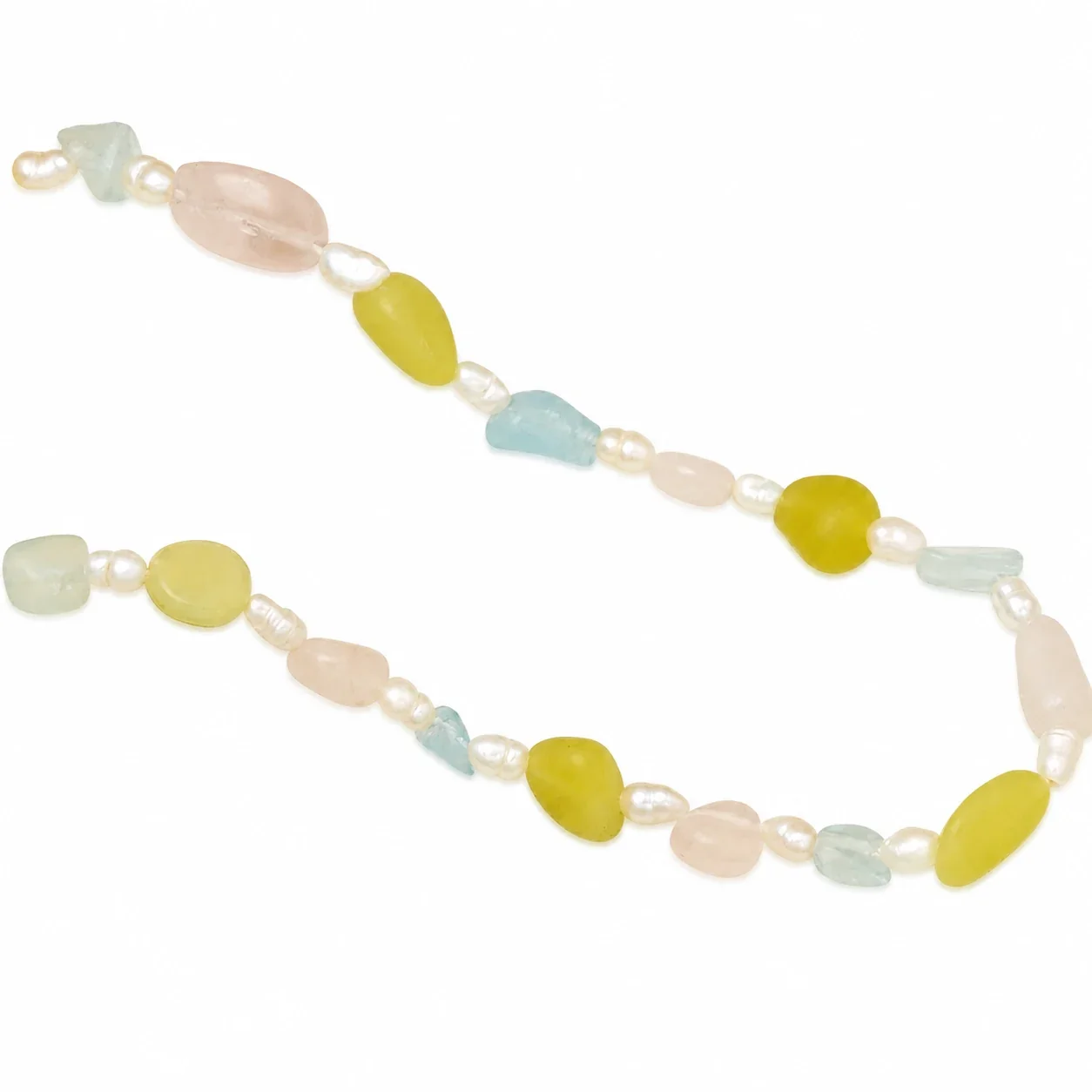 Iridescent 14K Gold-Plated Mixed Pebble Bead Necklace