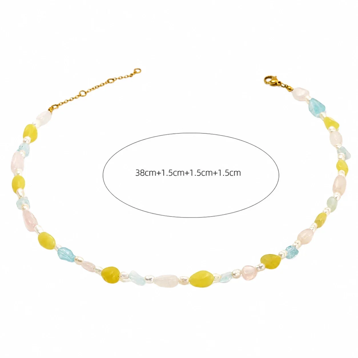 Iridescent 14K Gold-Plated Mixed Pebble Bead Necklace - Gold