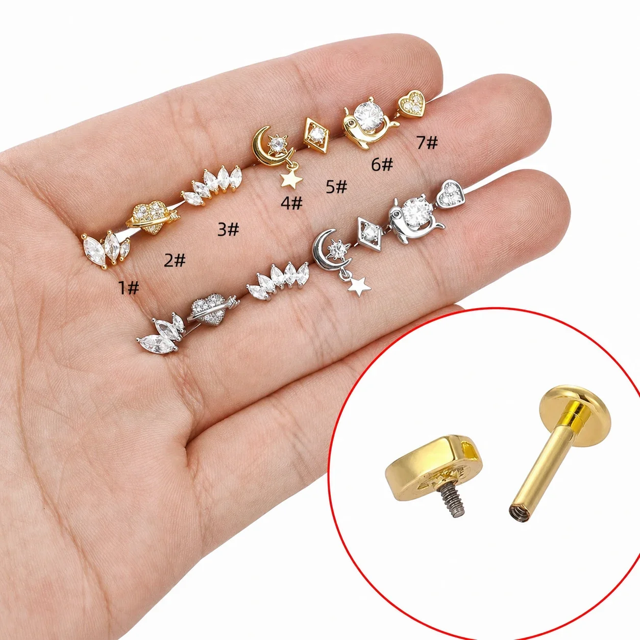 Playful 316 Stainless Steel Dolphin CZ Stud Earring