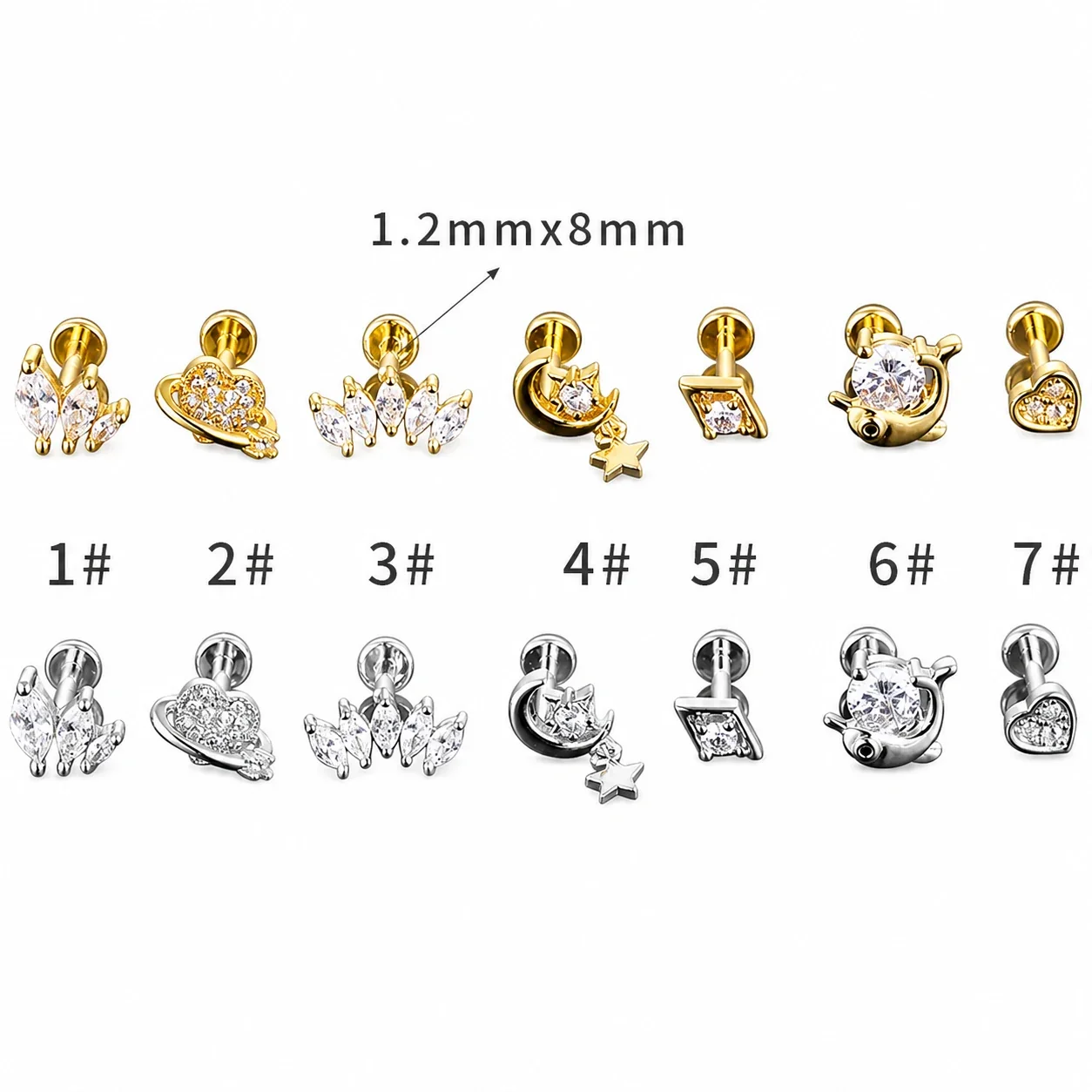 Playful 316 Stainless Steel Dolphin CZ Stud Earring
