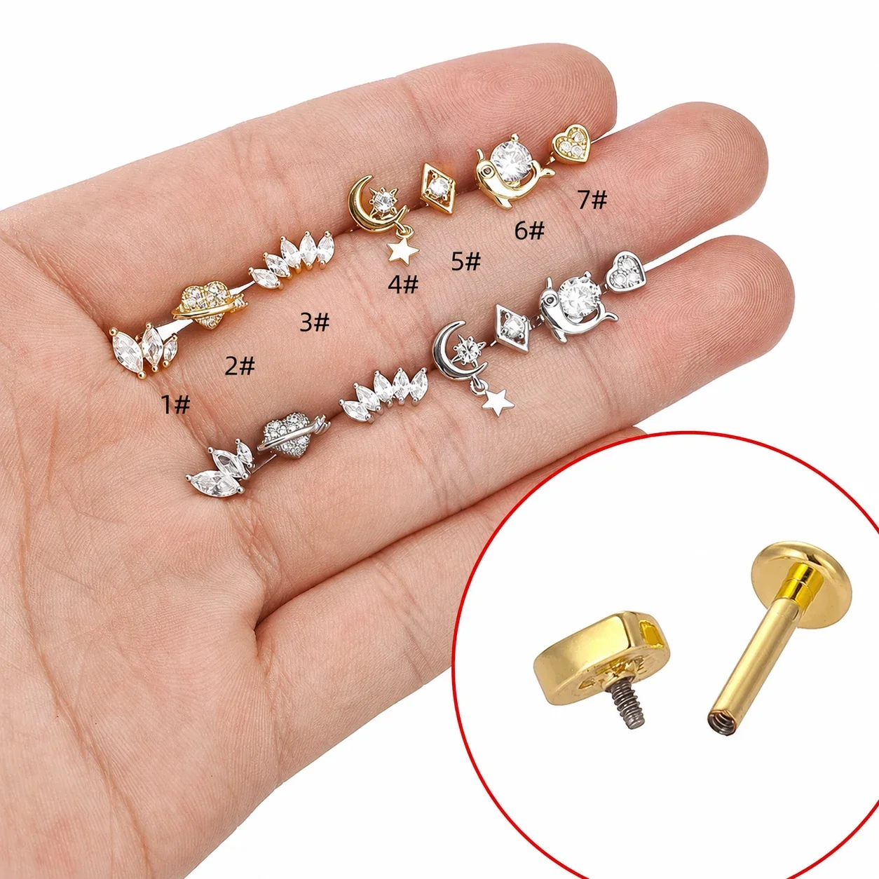 Playful 316 Stainless Steel Dolphin CZ Stud Earring - Silver