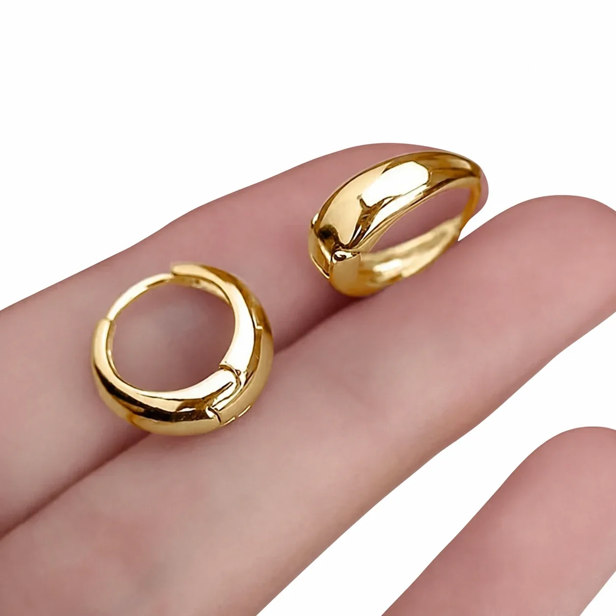Rounded Dome Gold PVD 316 Stainless Huggie Earrings