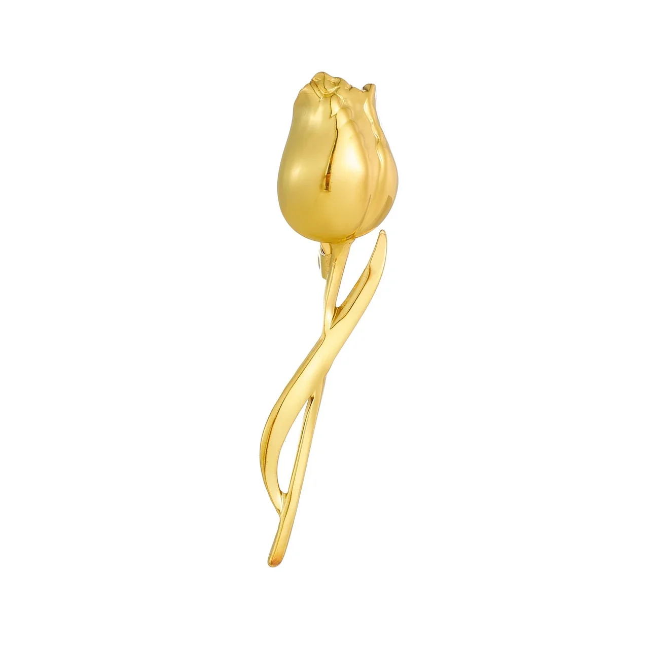 Tulip Brooch with Twisted Stem Stainless Steel