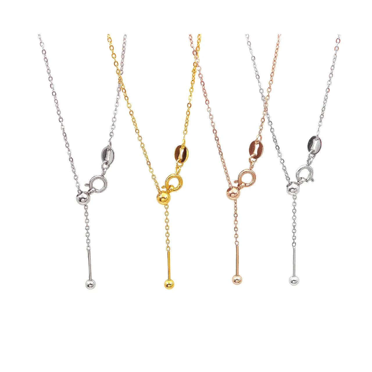 Refined 316 Stainless Steel Bead-Adjuster Chain Necklace