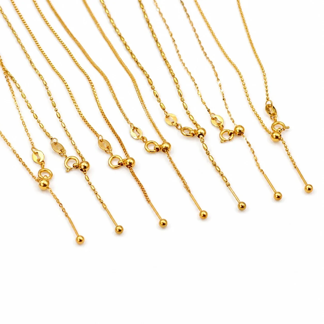 Refined 316 Stainless Steel Bead-Adjuster Chain Necklace