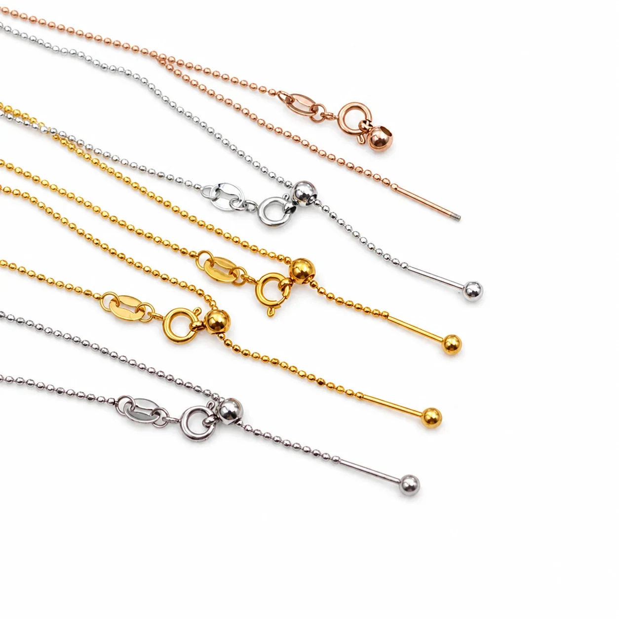 Refined 316 Stainless Steel Bead-Adjuster Chain Necklace