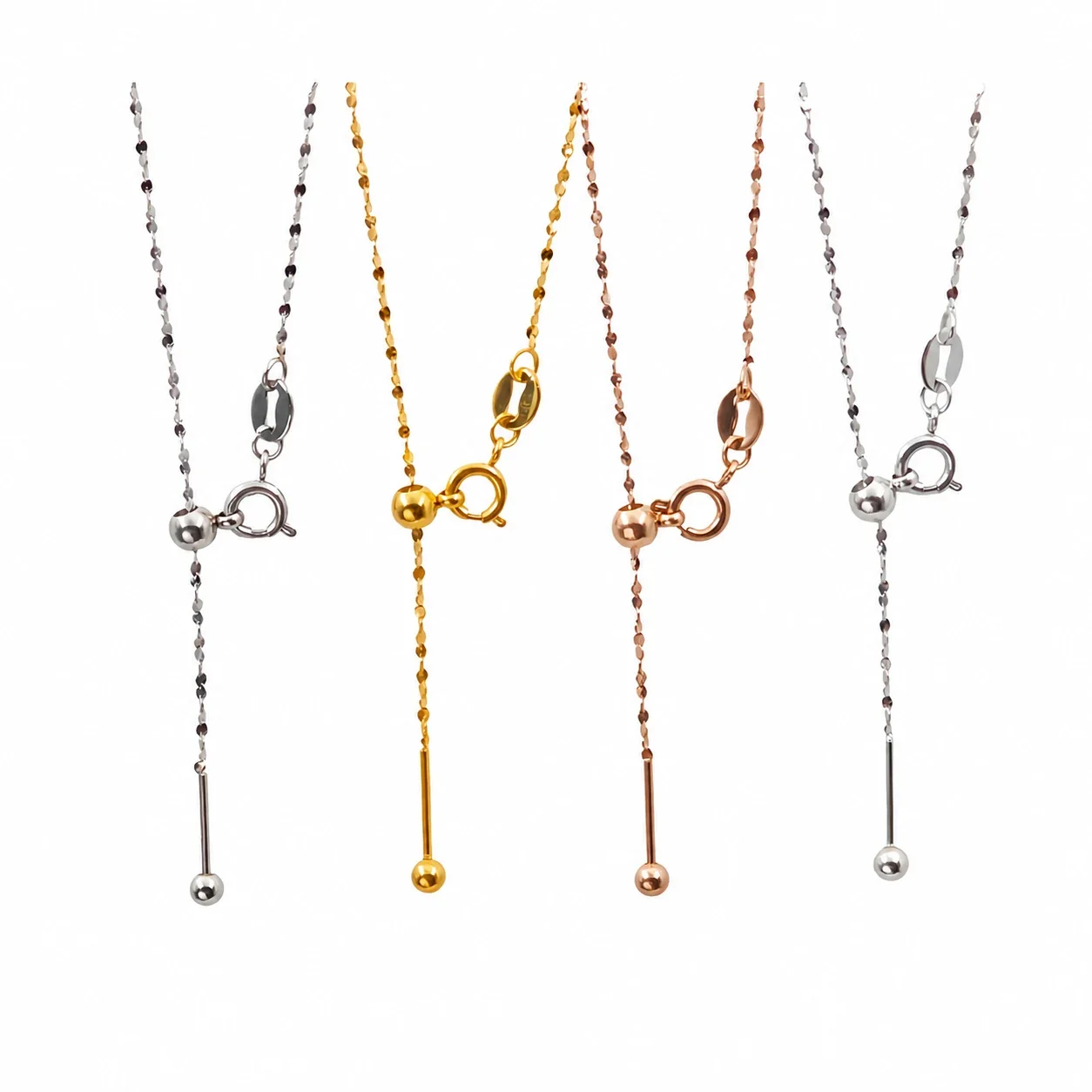 Refined 316 Stainless Steel Bead-Adjuster Chain Necklace
