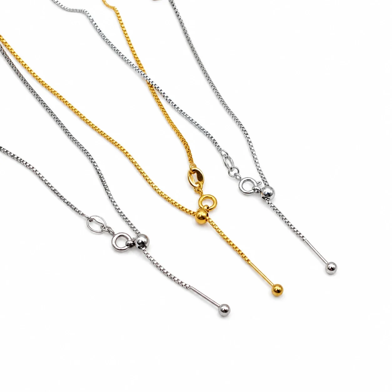Refined 316 Stainless Steel Bead-Adjuster Chain Necklace