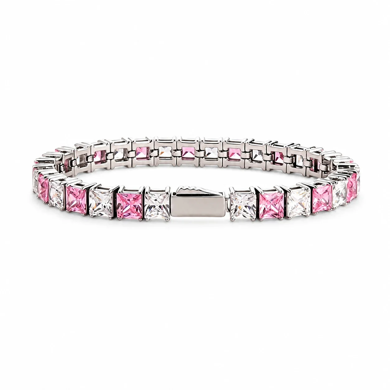 Radiant 316 Stainless Square CZ Tennis Bracelet