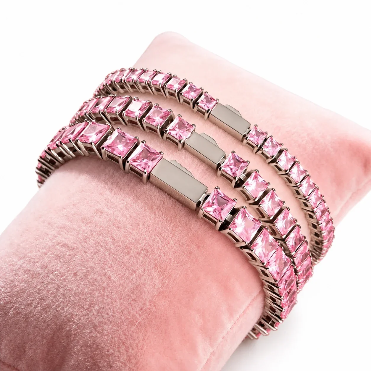 Radiant 316 Stainless Square CZ Tennis Bracelet