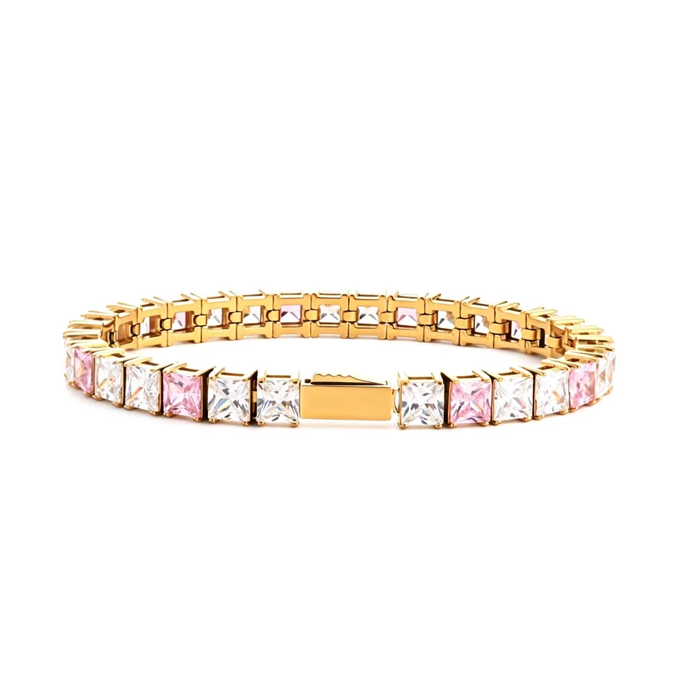 Radiant 316 Stainless Square CZ Tennis Bracelet