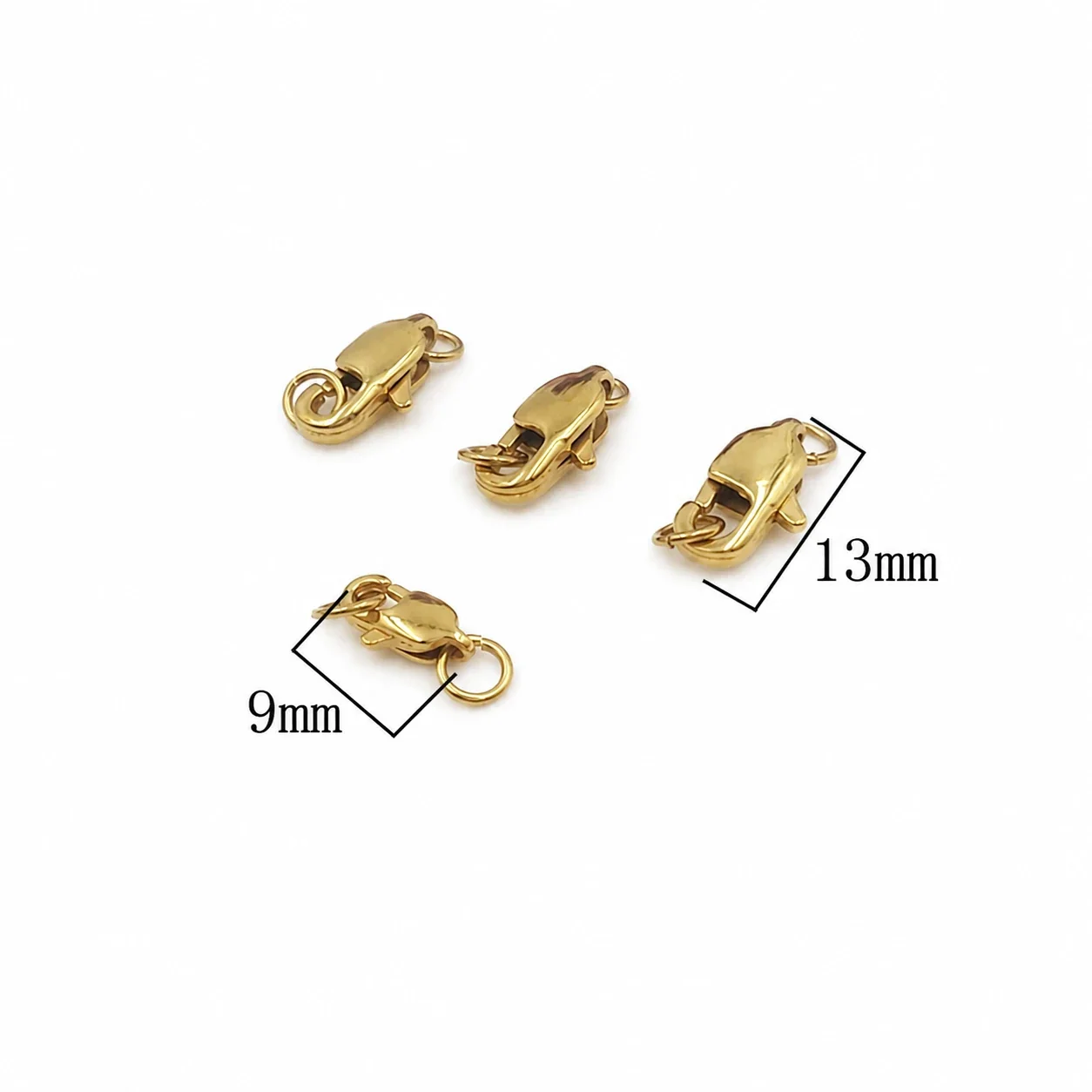 Polished 316 Stainless Steel Gold Lobster Clasp