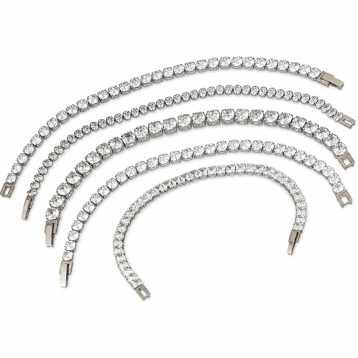 Radiant Stainless Steel Round Prong-Set CZ Tennis Bracelet