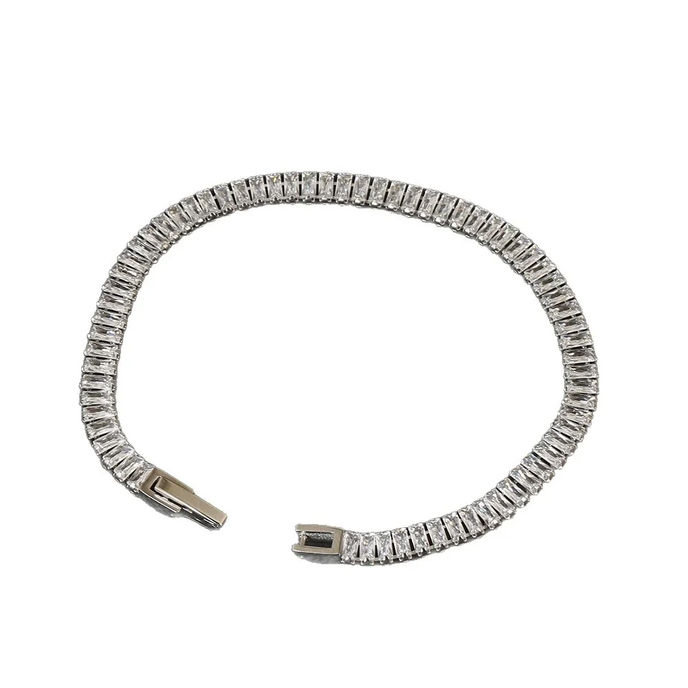Radiant Stainless Steel Round Prong-Set CZ Tennis Bracelet