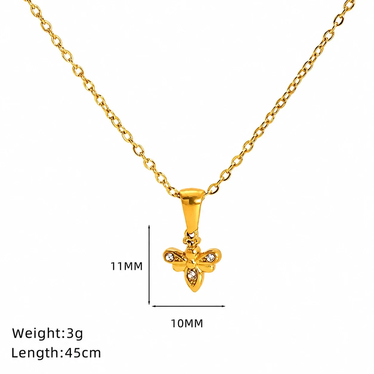 Celestial Gold-Plated Stainless Steel Starburst Crystal Necklace - Gold Ladybird