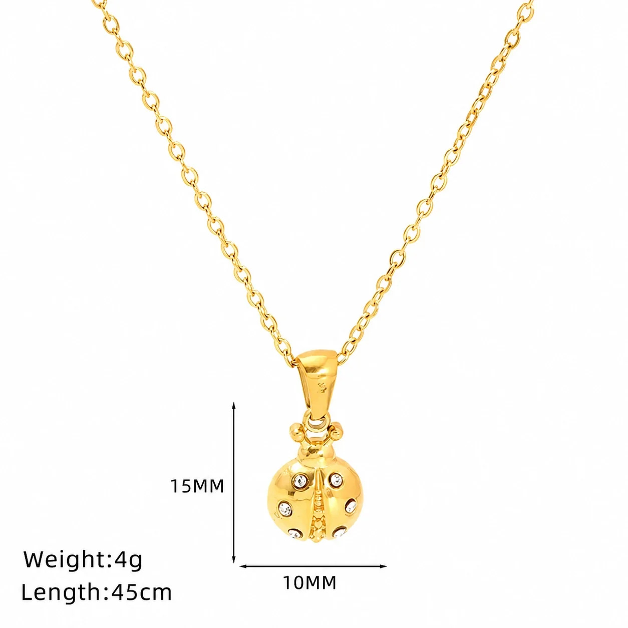 Celestial Gold-Plated Stainless Steel Starburst Crystal Necklace - Gold Moon Coin