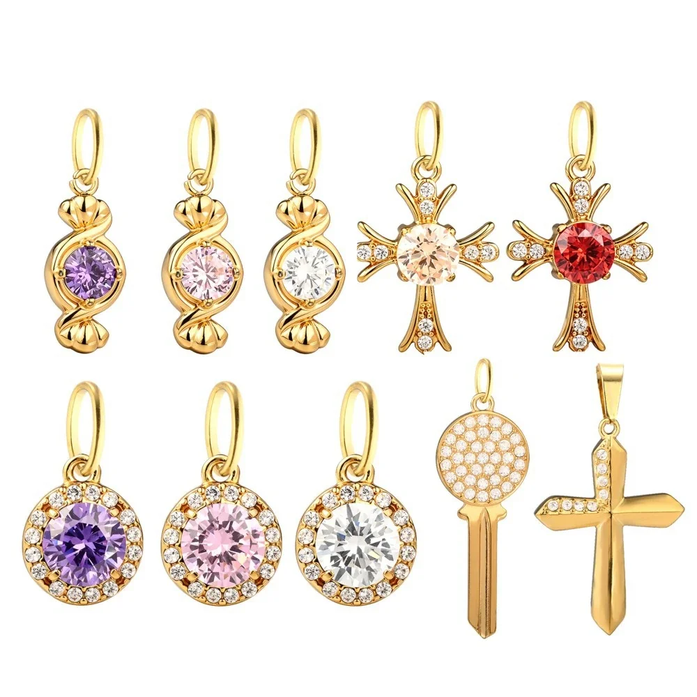 Mini Pavé Motif 316 Stainless Steel Charm Pendant