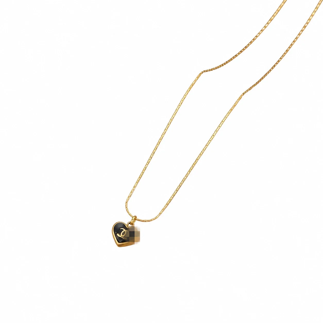 Foto prodotto: Pendant Necklace, Heart & Round Motifs, Gold-Plated Stainless Steel