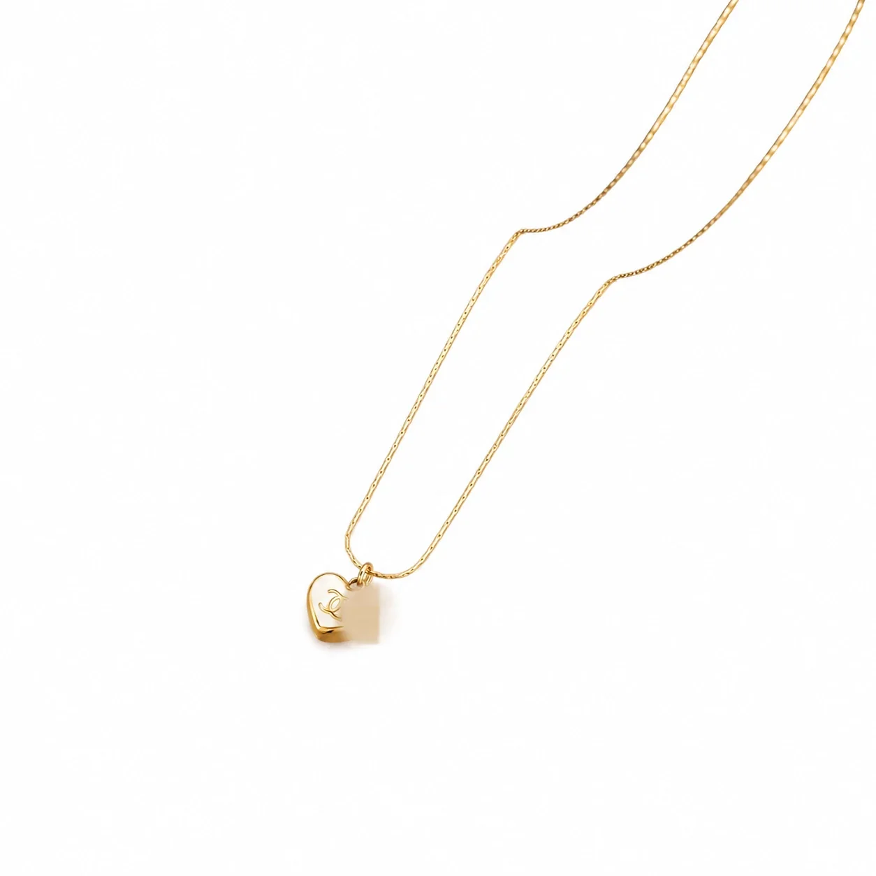 Foto prodotto: Pendant Necklace, Heart & Round Motifs, Gold-Plated Stainless Steel