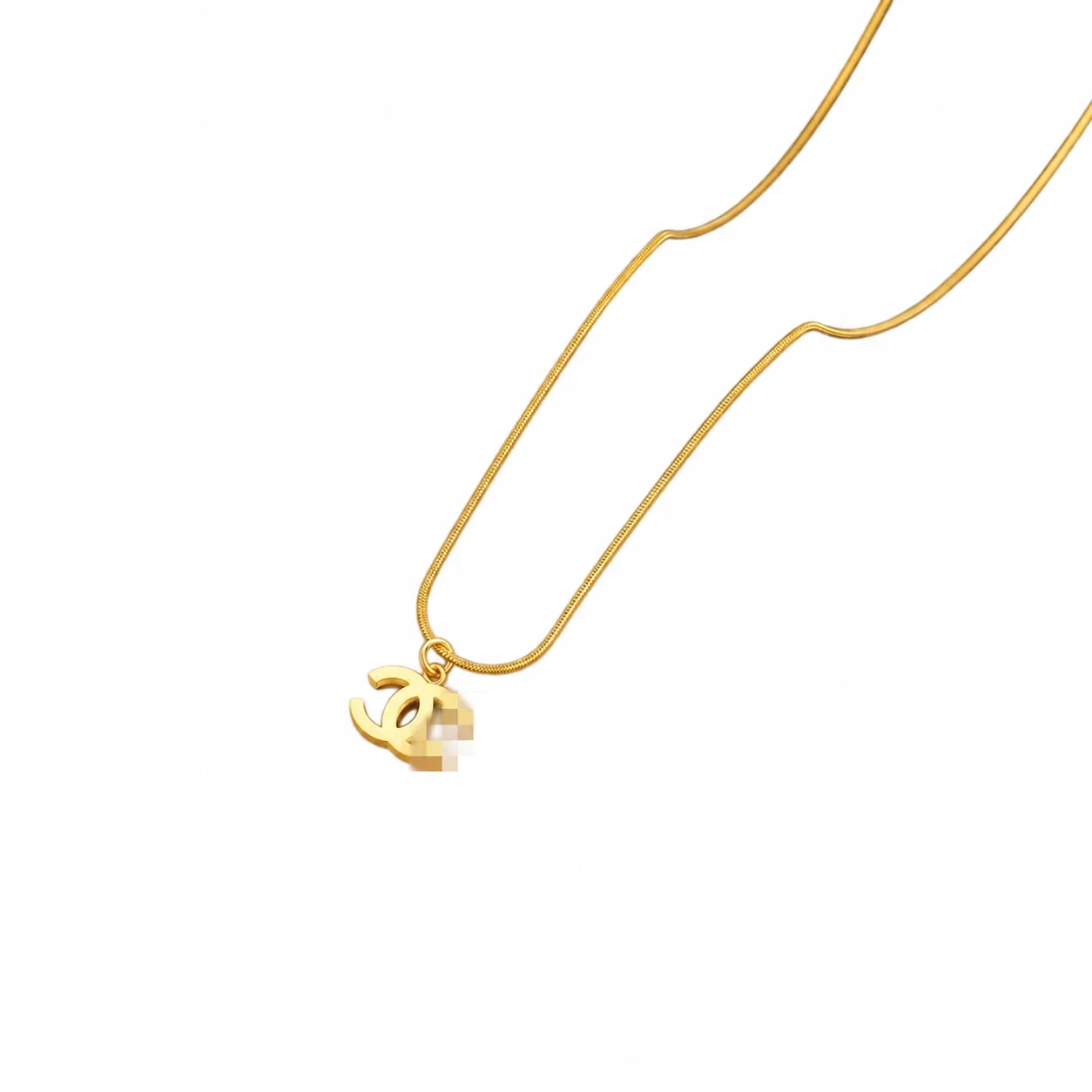Foto prodotto: Pendant Necklace, Heart & Round Motifs, Gold-Plated Stainless Steel