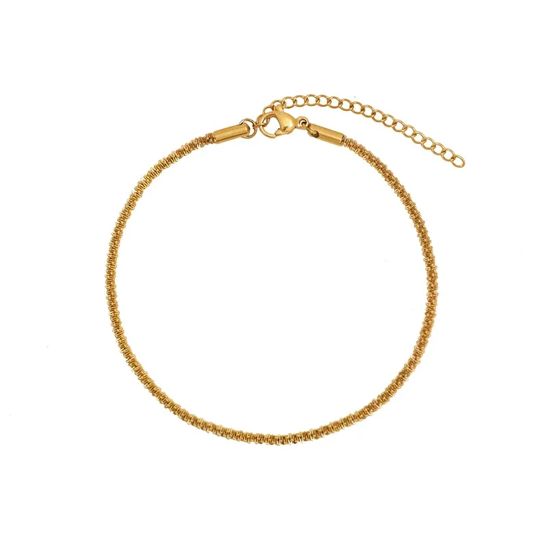 Textured Gold Stainless Steel Coil Chain Bracelet