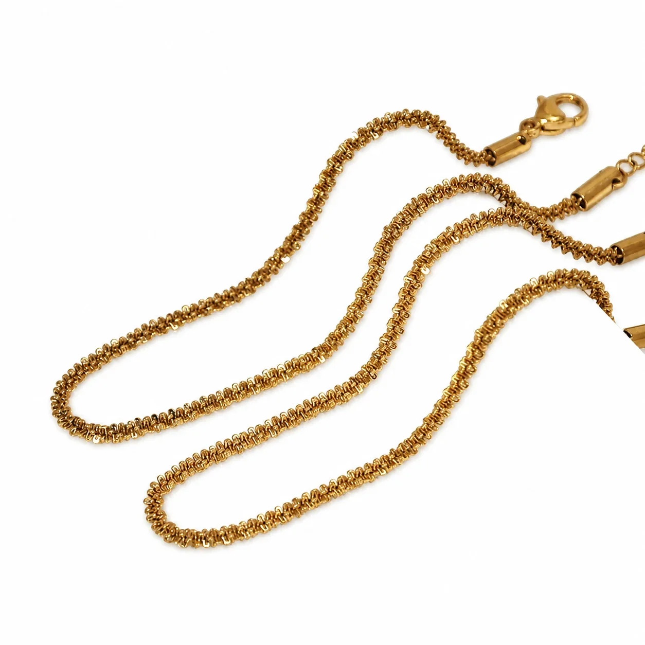 Textured Gold Stainless Steel Coil Chain Bracelet