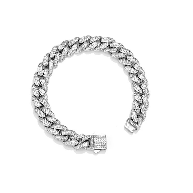 Pavé 316 Stainless Steel Cuban Link Chain Bracelet