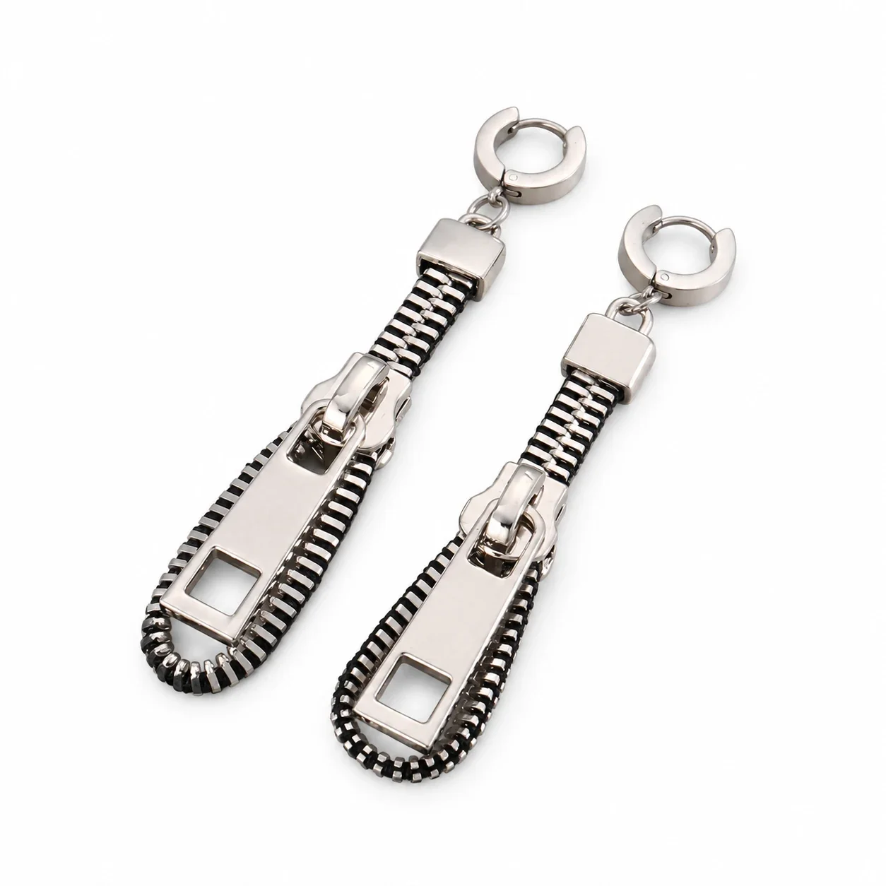 Foto del producto: Collar de cadena de cremallera con tirador, acero inoxidable chapado en oro
