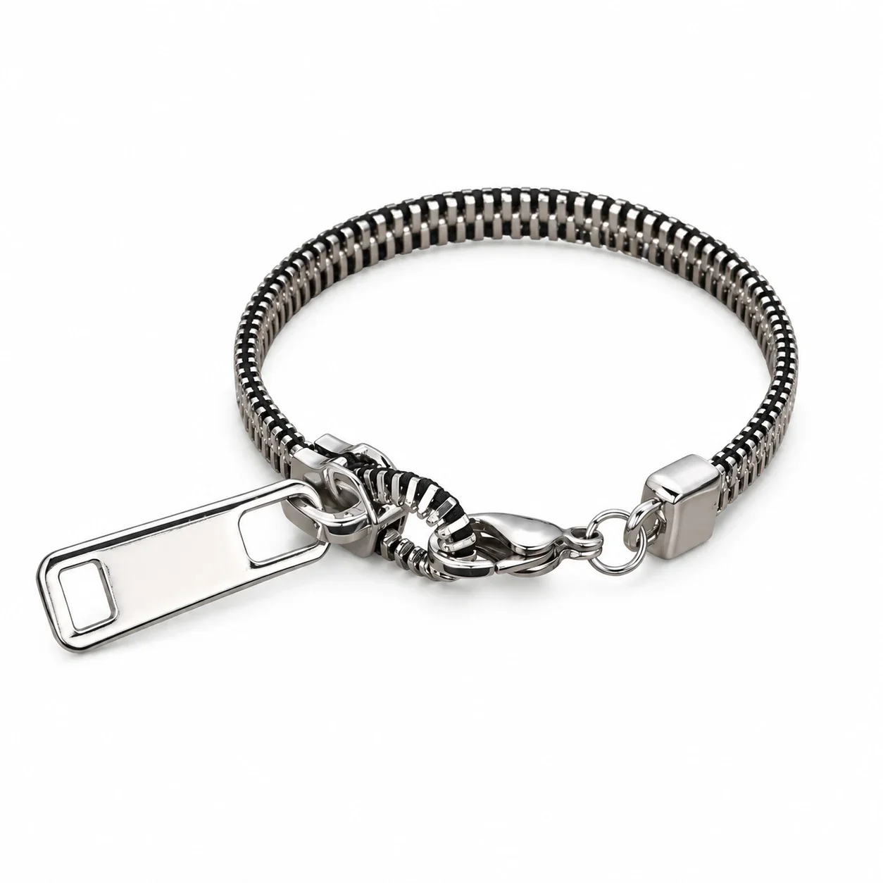 Foto del producto: Collar de cadena de cremallera con tirador, acero inoxidable chapado en oro